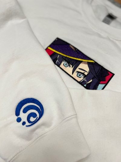 Genshin Impact Mona Face Boxed Embroidered Crewneck + Sleeve