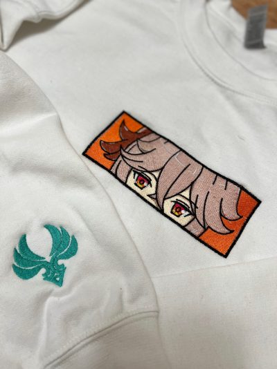 Genshin Impact Kazuha Face Boxed Embroidered Hoodie + Sleeve