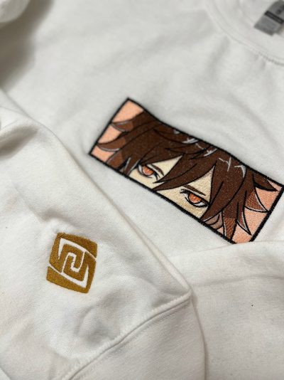 Genshin Impact Zhongli Embroidered Crewneck + Sleeve