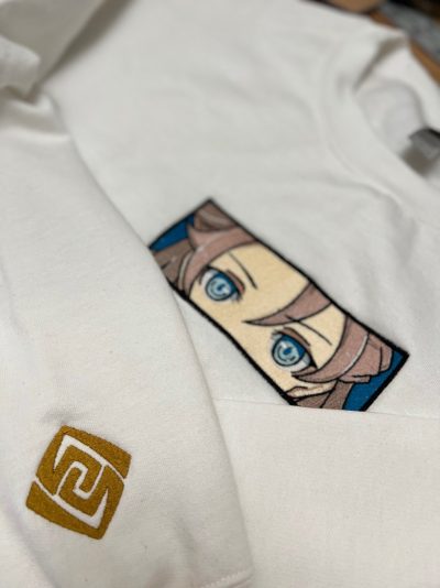 Genshin Impact Albedo Face Boxed Embroidered Crewneck + Sleeve