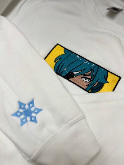 Genshin Impact Kaeya Face Boxed Embroidered Crewneck + Sleeve