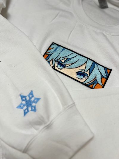 Genshin Impact Chongyun Face Boxed Embroidered Crewneck + Sleeve