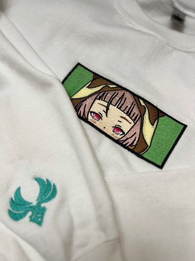 Genshin Impact Sayu Face Boxed Embroidered Crewneck + Sleeve