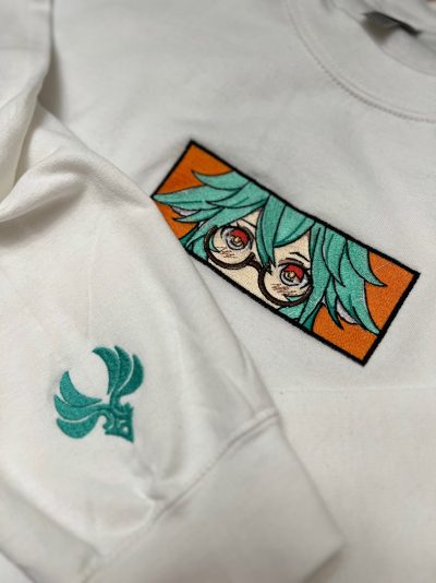 Genshin Impact Sucrose's Face Boxed Embroidered Crewneck + Sleeve