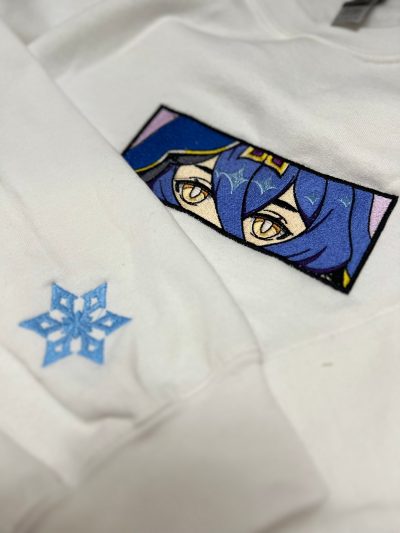 Genshin Impact Layla's Face Boxed Embroidered Crewneck + Sleeve
