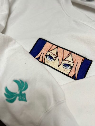 Genshin Impact Jean's Face Boxed Embroidered Crewneck + Sleeve