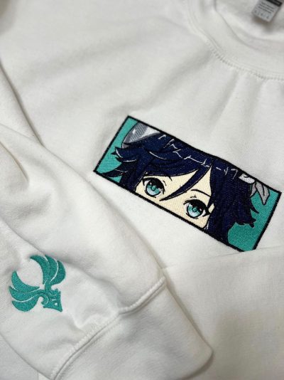 Genshin Impact Venti Face Boxed Embroidered Hoodie + Sleeve