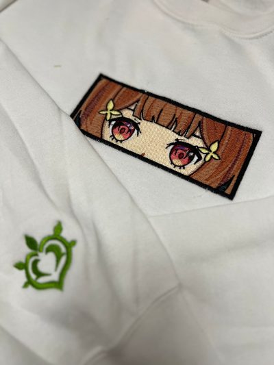 Genshin Impact Yaoyao Face Boxed Embroidered Crewneck + Sleeve