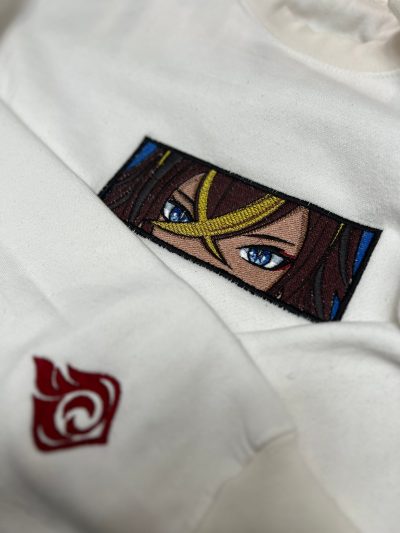 Genshin Impact Dehya Face Boxed Embroidered Crewneck + Sleeve