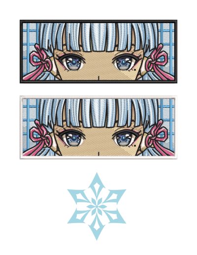 Genshin Impact Ayaka Face Boxed Embroidered Crewneck + Sleeve
