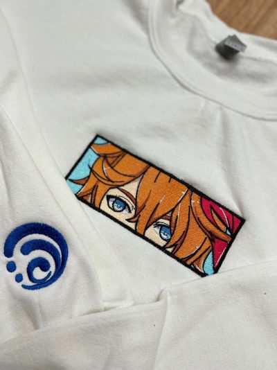 Genshin Impact Childe/Tartagalia Face Boxed Embroidered Hoodie + Sleeve