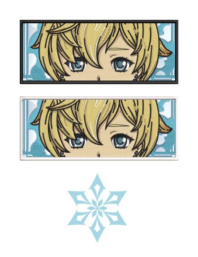 Genshin Impact Mika Face Boxed Embroidered Hoodie + Sleeve