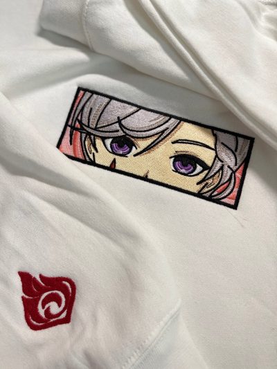 Genshin Impact Lyney Face Boxed Embroidered Crewneck + Sleeve