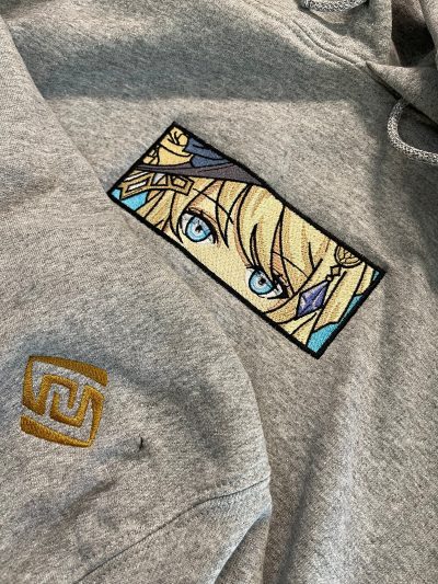 Genshin Impact Navia Face Boxed Embroidered Hoodie + Sleeve