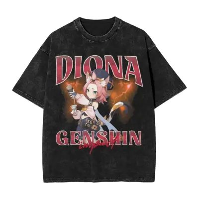 Genshin Impact Diona Washed T-Shirt