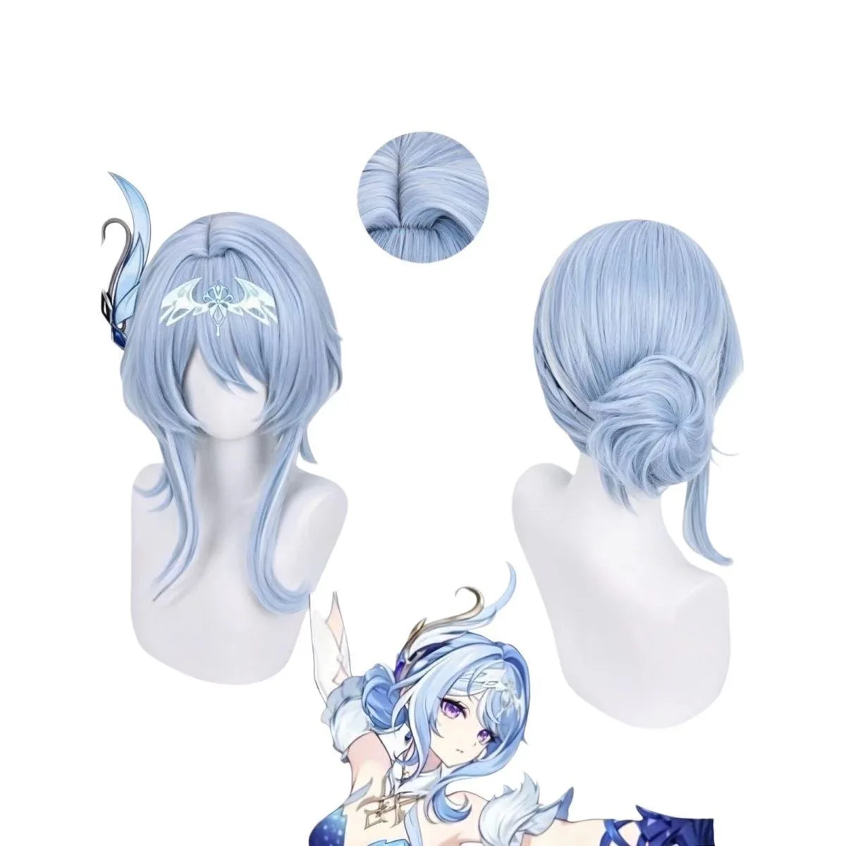 Genshin Impact Snezhnaya Odette Cosplay Wig Dyeing Thickened