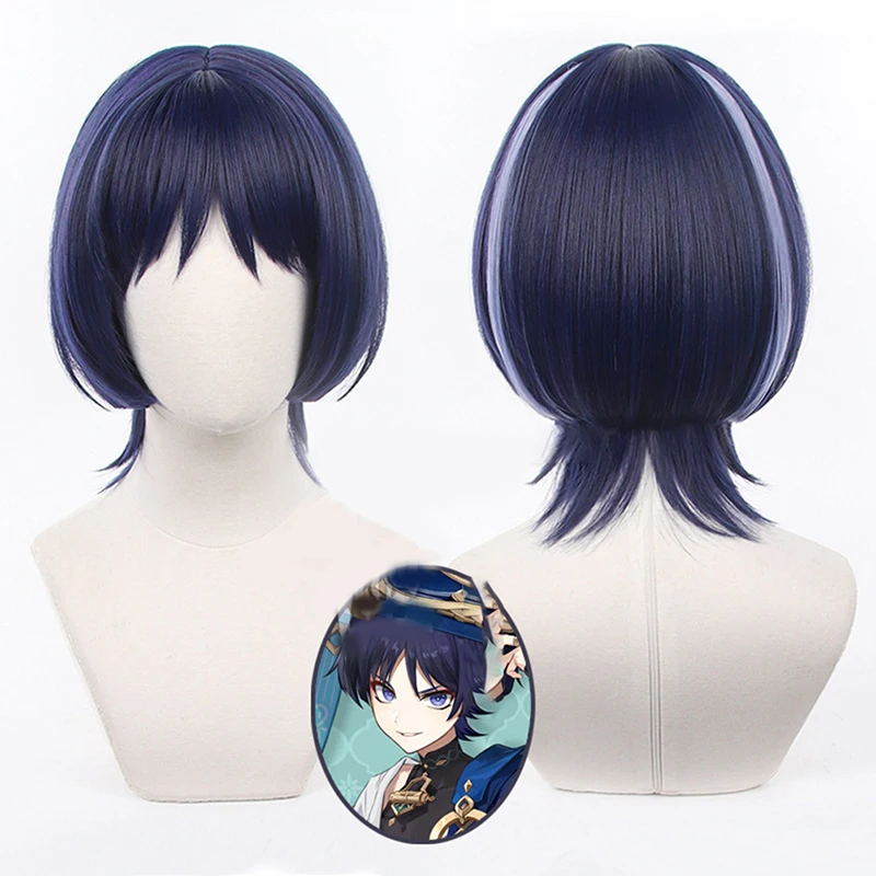 Genshin Impact Scaramouche Cosplay Wig Pre Styled Wigs Heat